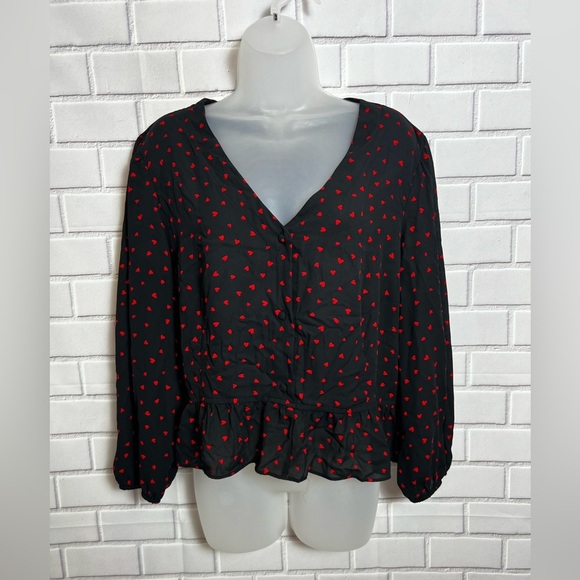 CANDIE’S women black crop top with hearts design /size XXL - Picture 1 of 7